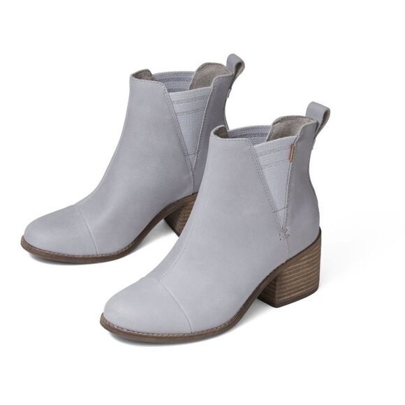 TOMS Women's Glacier Gray Leather Esme Boots - Picture 1 of 13